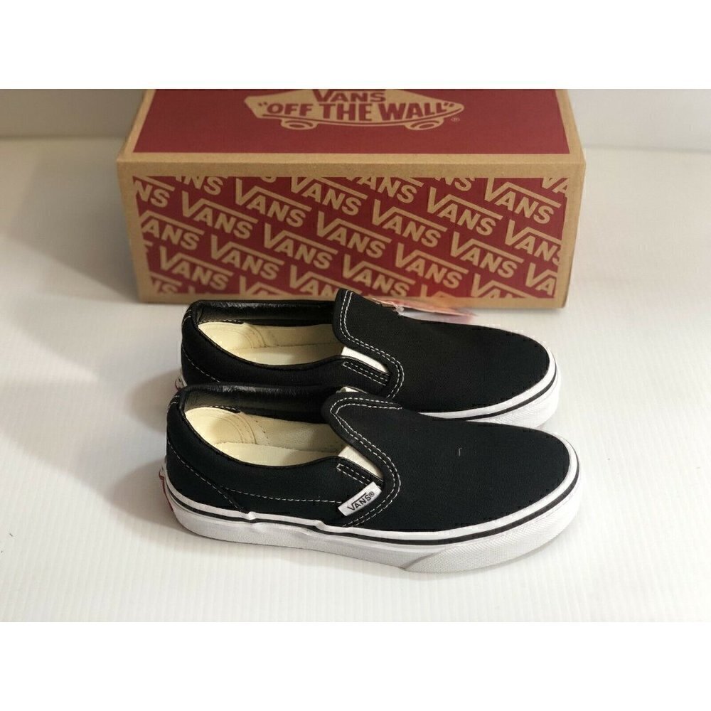 Vans Kids Classic Slip On Black Casual Shoes - Picture 10 of 11